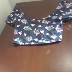 Cute forever 21 blue with pink and purple flowers